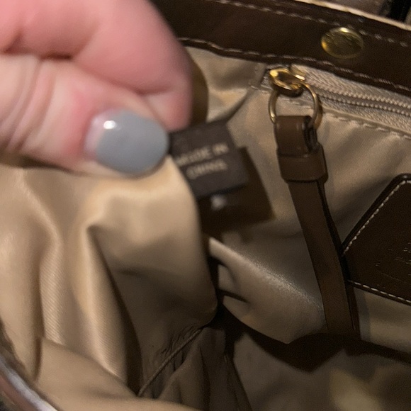 Coach Canvas Green Scarf Print Tote Bag - Picture 16 of 16